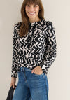 Cecil Knit Graphic Print Sweatshirt, Black