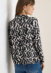 Cecil Knit Graphic Print Sweatshirt, Black