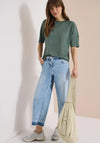 Cecil Knit Button Shoulder T-Shirt, Green