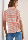 Cecil Striped Open Knit Collar Top, Orange