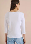 Cecil Boat Neck Cropped Sleeve Top, White