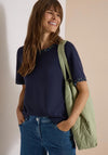 Cecil Leopard Contrast Round Neck T-Shirt, Navy