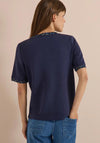 Cecil Leopard Contrast Round Neck T-Shirt, Navy