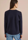 Cecil Ribbed Cuff Long Sleeve Top, Navy