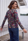 Cecil Printed Split Neck Tunic Top, Navy Multi
