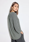 Cecil Three Quarter Length Sleeve Striped Blouse, Khaki