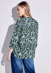 Cecil Printed Light Cotton Blouse, Green
