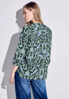 Cecil Printed Light Cotton Blouse, Green