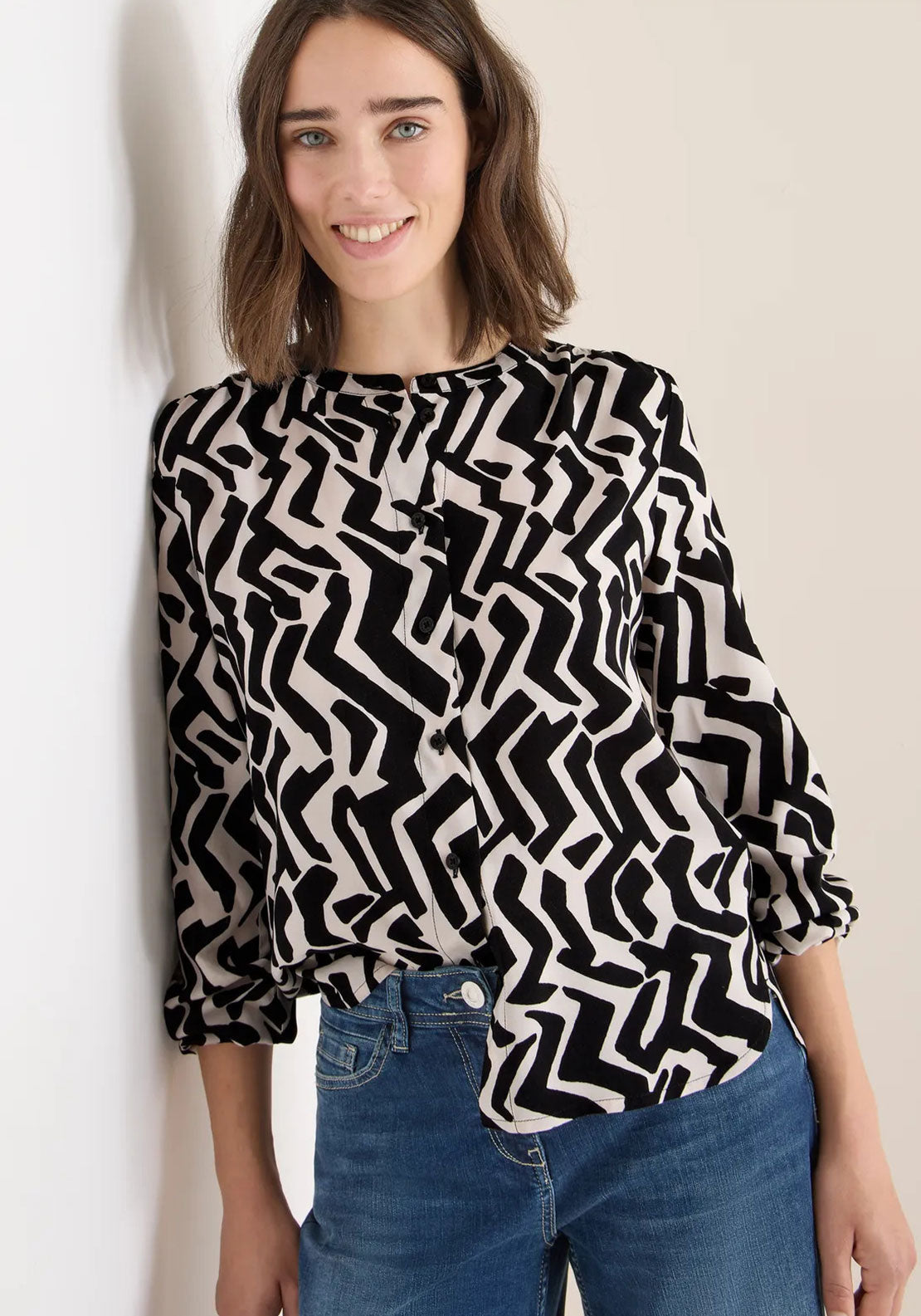 CECIL 2 COLOR PRINTED BLOUSE