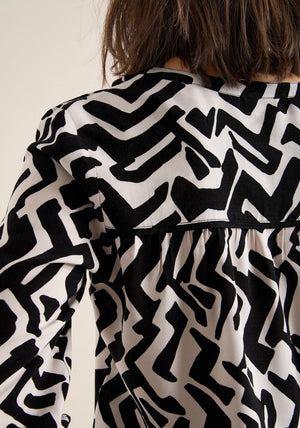 CECIL 2 COLOR PRINTED BLOUSE