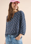 Cecil Seashell V Neck Blouse, Navy