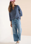Cecil Seashell V Neck Blouse, Navy