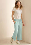 Cecil Scuba Cropped Wide Leg Trousers, Blue
