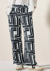 Cecil Geo Prim Wide Leg Trousers, Navy
