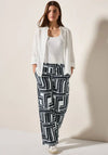 Cecil Geo Prim Wide Leg Trousers, Navy