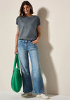 Cecil Button Shoulder T-Shirt, Grey