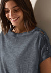 Cecil Button Shoulder T-Shirt, Grey