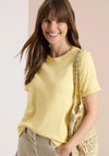 Cecil Embroidered Motif Cotton T-Shirt, Yellow