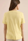 Cecil Embroidered Motif Cotton T-Shirt, Yellow