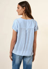 Cecil Striped Short Sleeve Blouse, Blue
