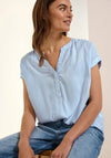 Cecil Striped Short Sleeve Blouse, Blue