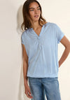 Cecil Striped Short Sleeve Blouse, Blue