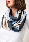 Cecil Cozy Print Loop Scarf, Blue