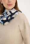 Cecil Print Loop Scarf, Navy