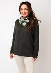 Cecil Print Loop Scarf, Green