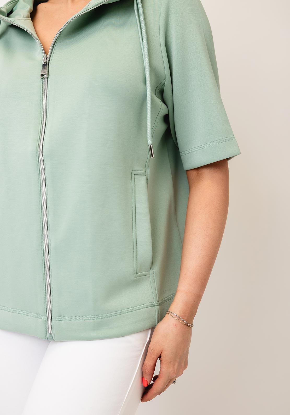 Cecil Scuba Zipped Hoodie, Green
