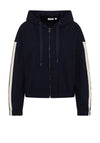 Cecil Sweat Jacket with Cream Side Stripe, Navy