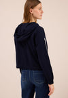 Cecil Sweat Jacket with Cream Side Stripe, Navy