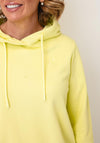 Cecil Chest Embroidered Cotton Hoodie, Yellow