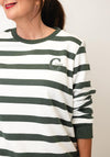 Cecil Striped with Embroidered Detail Jumper, Green