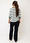 Cecil Striped with Embroidered Detail Jumper, Green