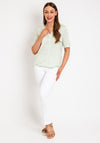 Cecil Elasticated Hem Print T-Shirt, Sage Green