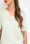 Cecil Elasticated Hem Print T-Shirt, Sage Green