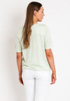 Cecil Elasticated Hem Print T-Shirt, Sage Green