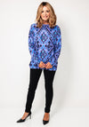 Cecil Aztec Print Knit Elastic Trim Jumper, Purple