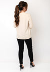 Cecil V-Neck Cotton Long Sleeve Top, Beige