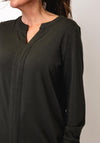 Cecil V-Neck Cotton Long Sleeve Top, Green