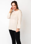 Cecil Rhinestone Embellished Graphic Top, Beige
