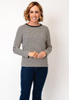 Cecil Striped Long Sleeved Top, Navy