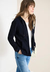 Cecil Waffle Knit Full Zip Hoodie, Navy
