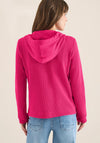 Cecil Waffle Knit Full Zip Hoodie, Pink