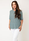 Cecil Striped Knit Round Neck Top, Blue Multi