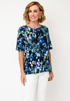 Cecil Abstract Print Round Neck Top, Blue Multi