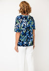 Cecil Abstract Print Round Neck Top, Blue Multi