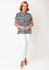 Cecil Geo Pattern Short Sleeve T-Shirt, Navy and White