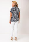 Cecil Geo Pattern Short Sleeve T-Shirt, Navy and White